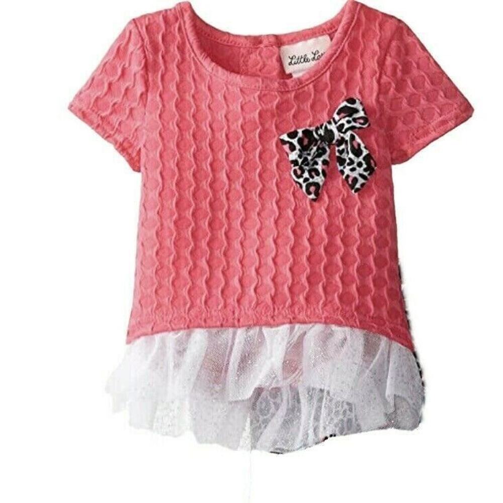 Satin Flowers Boutique Baby Girls Pink Dress Tutu Ruffle Top 2T